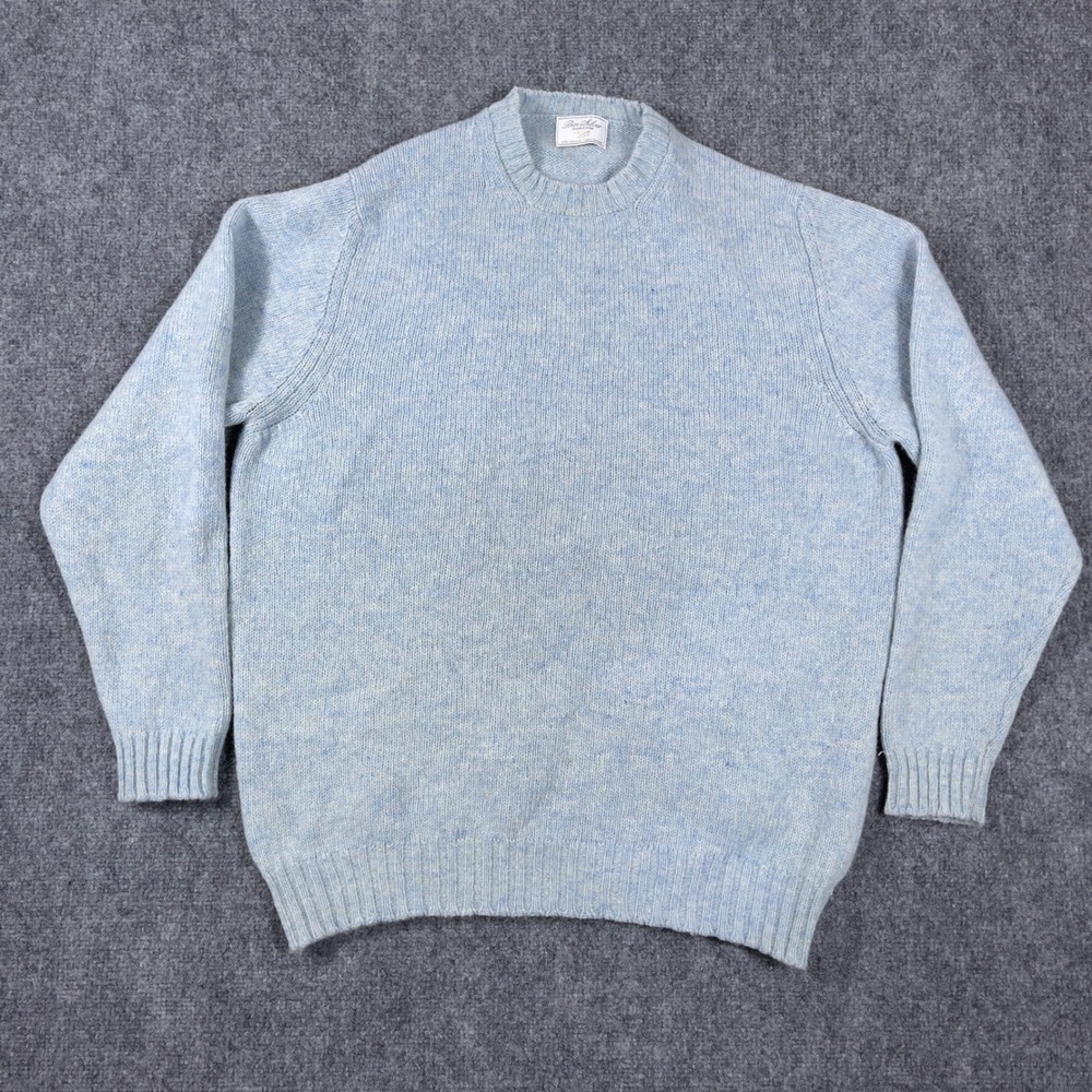 Ben Silver William Lockie Sweater Mens XL Blue Lambswool Crewneck Scotland